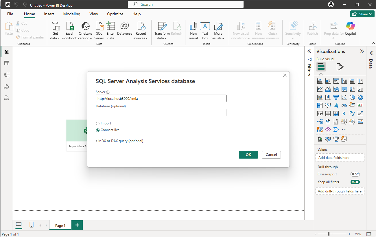 Type in server URL